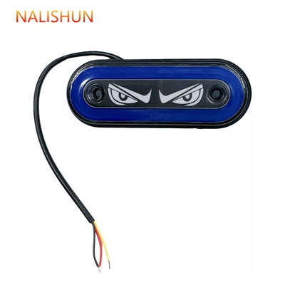 12V Truck Grille Light Compartment Light 24V Large Truck Modified Universal High-Brightness Waterproof Led Flasher Wide Side Light (Repair kit) - devil-eye-light-blue