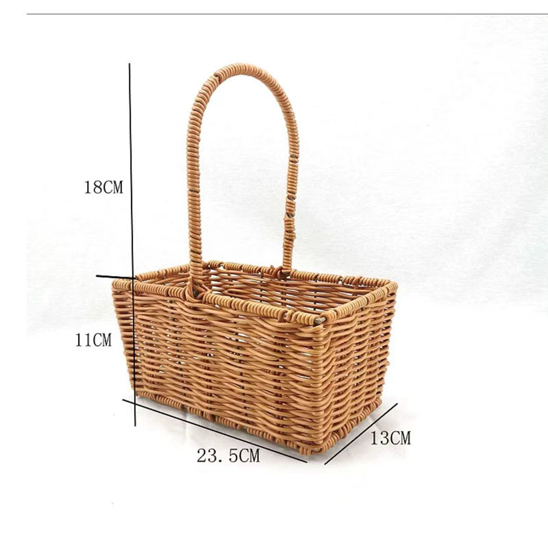 Cesta de hierro tejida a mano para el día del maestro, cesta de flores de mano de ratán de estilo pastoral retro, cesta de arreglo floral para salón, bricolaje