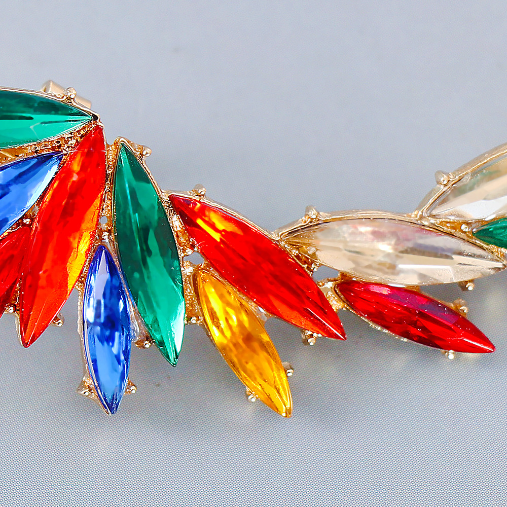 New Colorful Diamond Wings Stud Earrings display picture 1