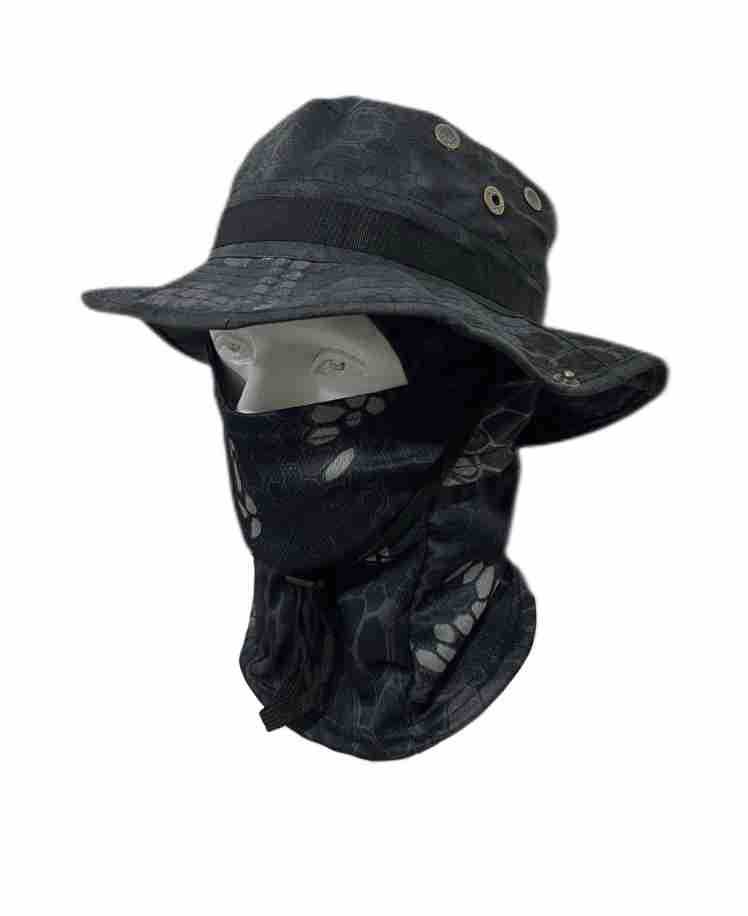 Camuflamiento gorra de borde redondo conjunto de sombrero de montaña al aire libre sombrero de pescador sombrero de tracción a prueba de viento sombrero de viaje de montaña sombrero de pesca