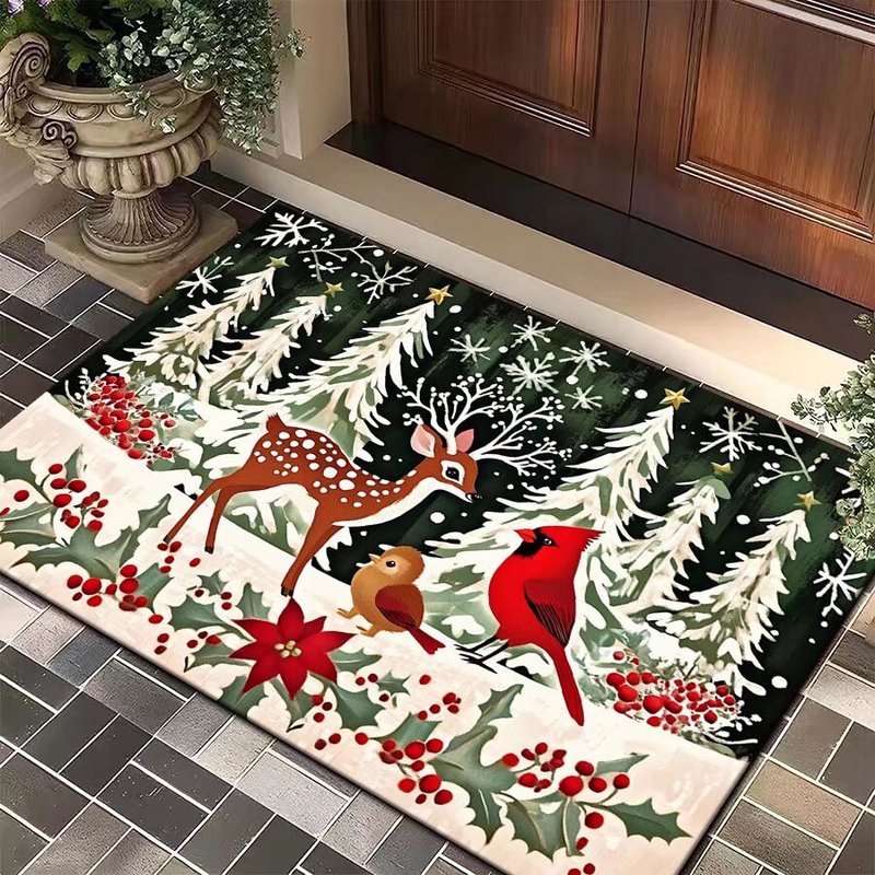クロスボーダーアマゾンクリスマスフロアマットカスタムメイド玄関ドアフロアマット吸水性滑り止めクリスマスカーペット卸売|undefined