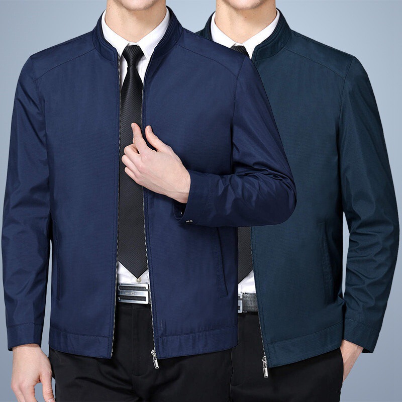 2022 Spring and Autumn Jackets Men's Civil Servant Jackets Middle-Aged and Elderly Loose Thin Stand Collar Cadre Shirts Wholesale 2022 Spring and Autumn Jackets Men's Civil Servant Jackets Middle-Aged and Elderly Loose Thin Stand Collar Cadre Shirts Wholesale