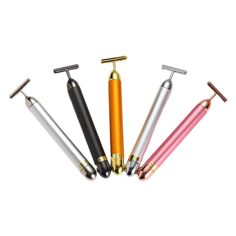 Palo de belleza 24k para rostro, masaje facial eléctrico T-Shape, herramienta de cuidado de ojos y rostro