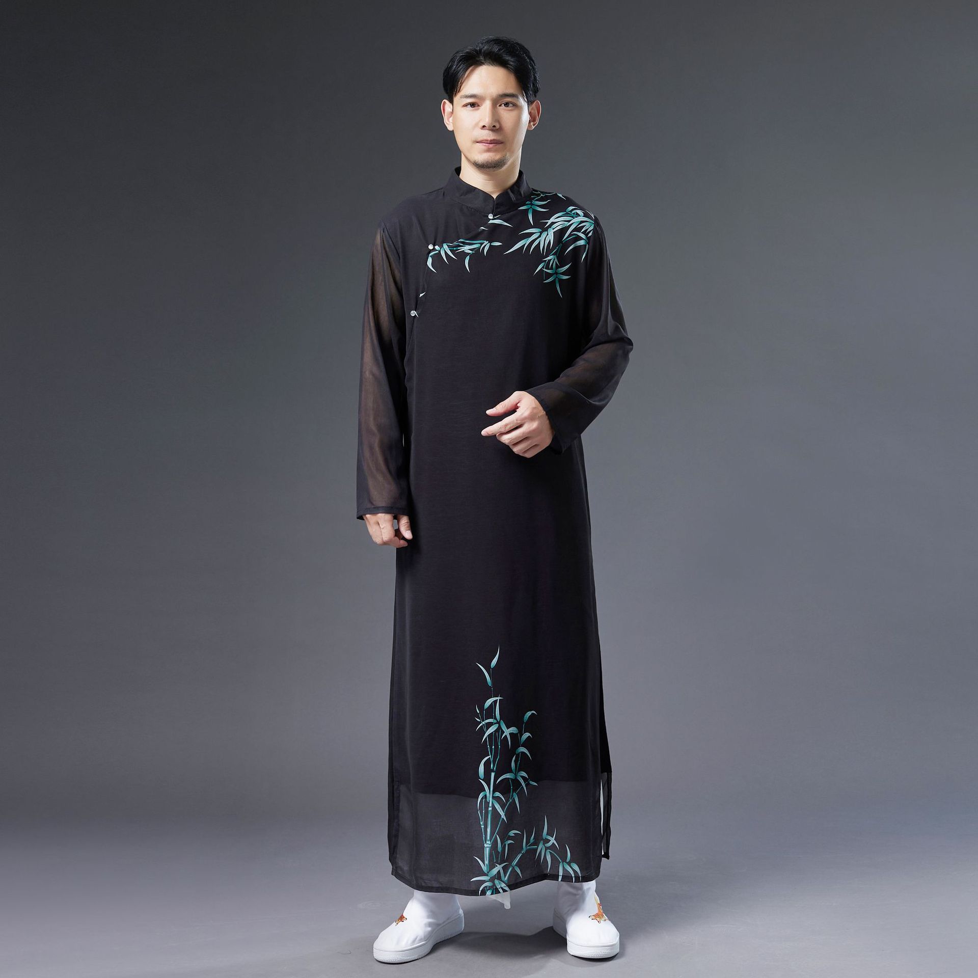 Retro white shiffon ethnic Hanfu