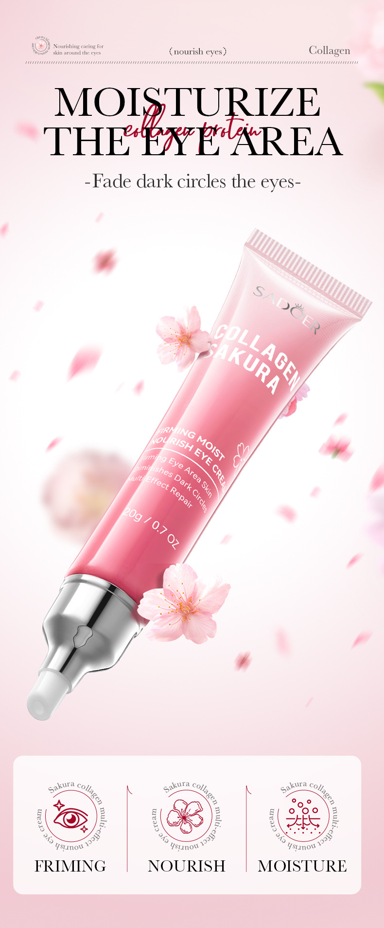 Moisturizing Elastic And Tender Eye Cherry Blossom Collagen Eye Cream
