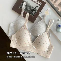 小叮当碎花杯云朵无痕内衣女小胸聚拢裸感软支撑防下垂收副乳文胸