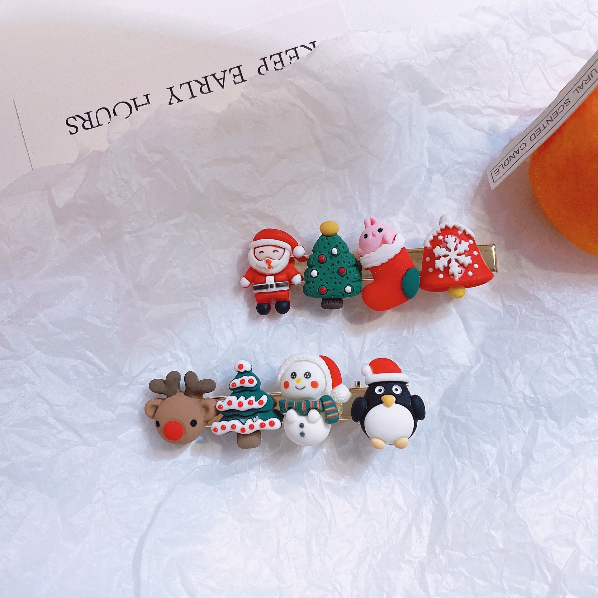 Cartoon Style Santa Claus Synthetic Resin Hair Clip display picture 1