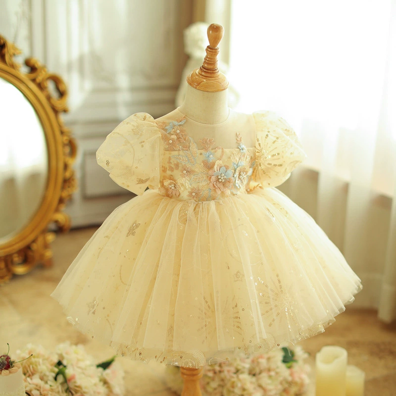 Детское платье принцессы для девочек пушистая марля юбка цветочница платье для девочек