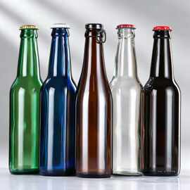 啤酒瓶空玻璃瓶250ml330ml500ml批发棕色带盖密封密封防漏