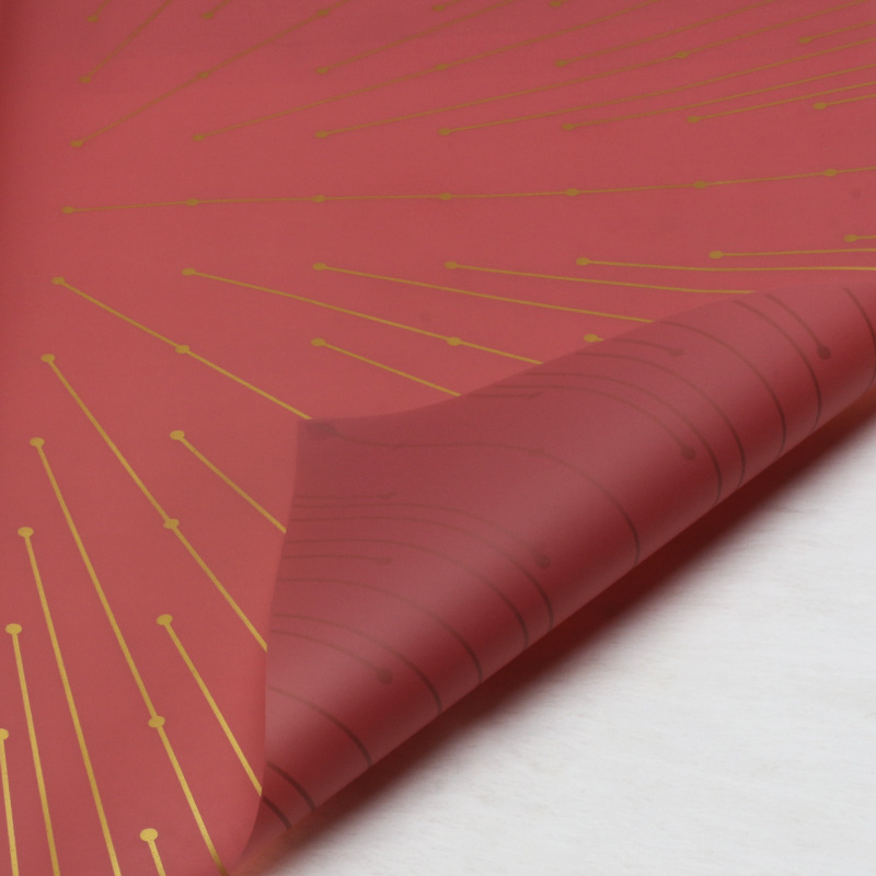 Huaxi transfronterizo amor punto de partida de papel de embalaje de flores Hansu impresión de hilo de oro impermeable papel de niebla florista al por mayor