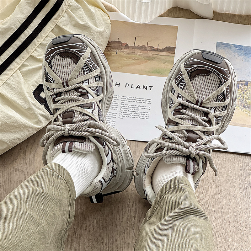 2025 new men's casual sneaker mesh thick-soled men's shoes tide Joker Torre shoes men's a generation of YH07