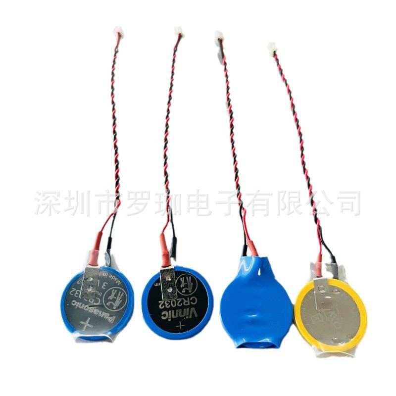 批发电池CR2032带线1.25插头3V 笔记本主板BIOS COM电池扣式电池