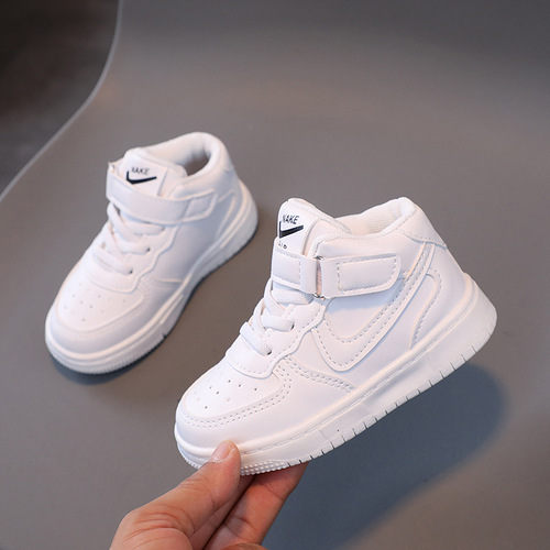 Spring and Autumn New Children's Sports Shoes for Boys High-top Sneakers for Girls Korean Style Fashion Kids Basketball Shoes