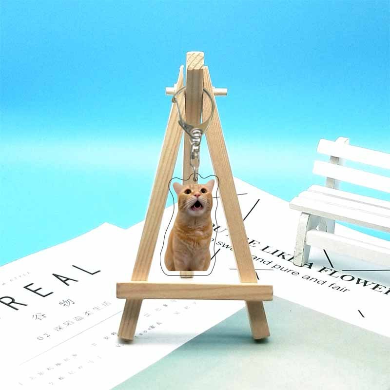 猫ミーム周辺機器面白い抽象的なかわいい面白い表現バッグ装飾アクリルキーホルダーペンダント|undefined