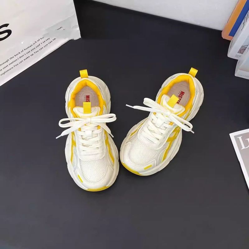 ヨーロッパステーション 2025 夏の新ファッションメッシュ通気性厚底お父さん靴女性の多用途カジュアルスポーツシューズ|undefined
