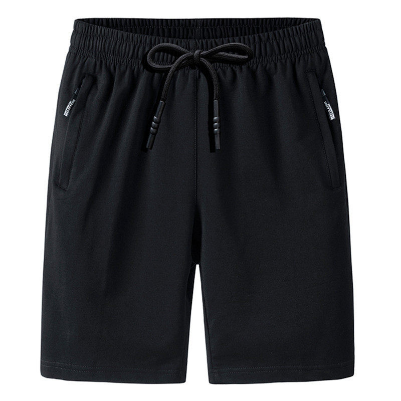 Pantalones casuales de cinco puntos de cordón de gran tamaño de algodón de verano para hombres, pantalones delgados para aumentar el peso de los pantalones cortos deportivos sueltos para hombres gordos