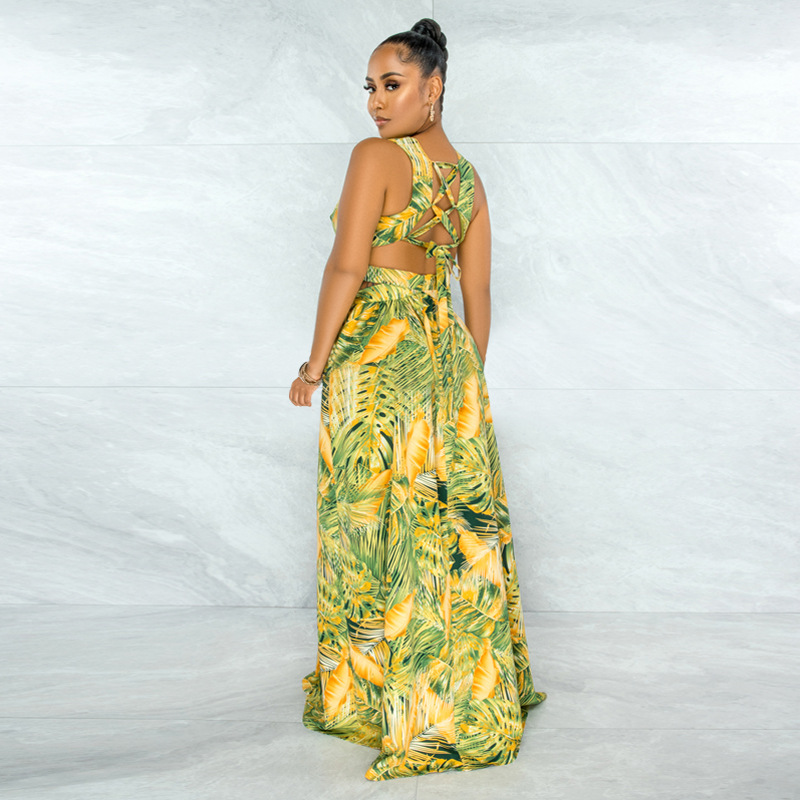 New Fashion Print Sexy Sling Dress nihaostyle clothing wholesale NSCYF68166