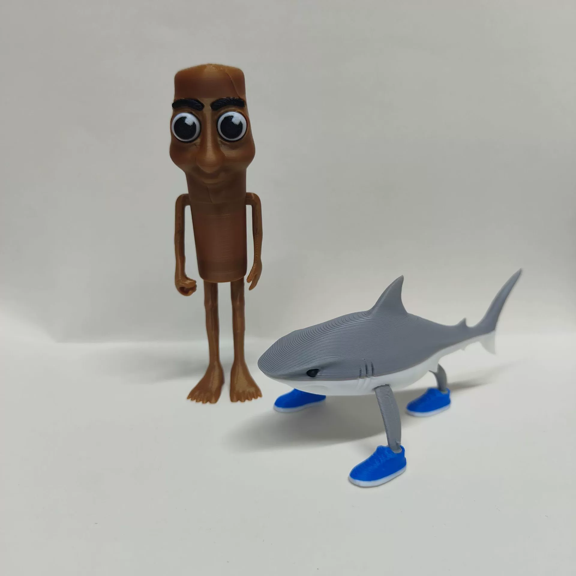 TungtungtungSahur Stick Man American Mountains and Seas Tralalerotralala Shark 3D Print