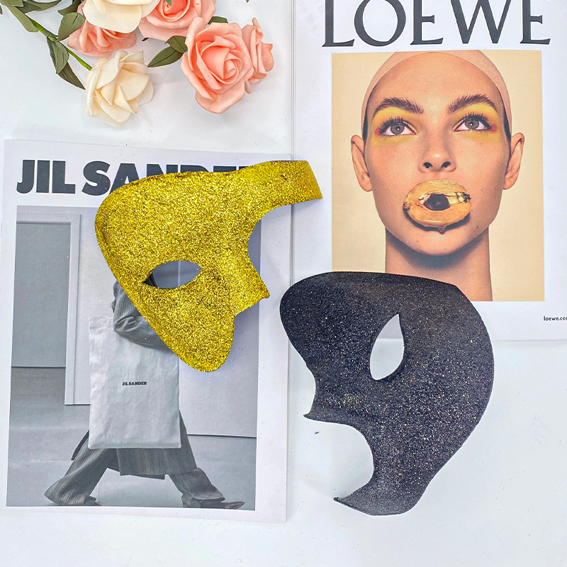 Venecia máscara de baile semi-disfraz polvo brillante máscara cara cara ropa de cabeza de toro ópera fantasma fiesta de carnaval