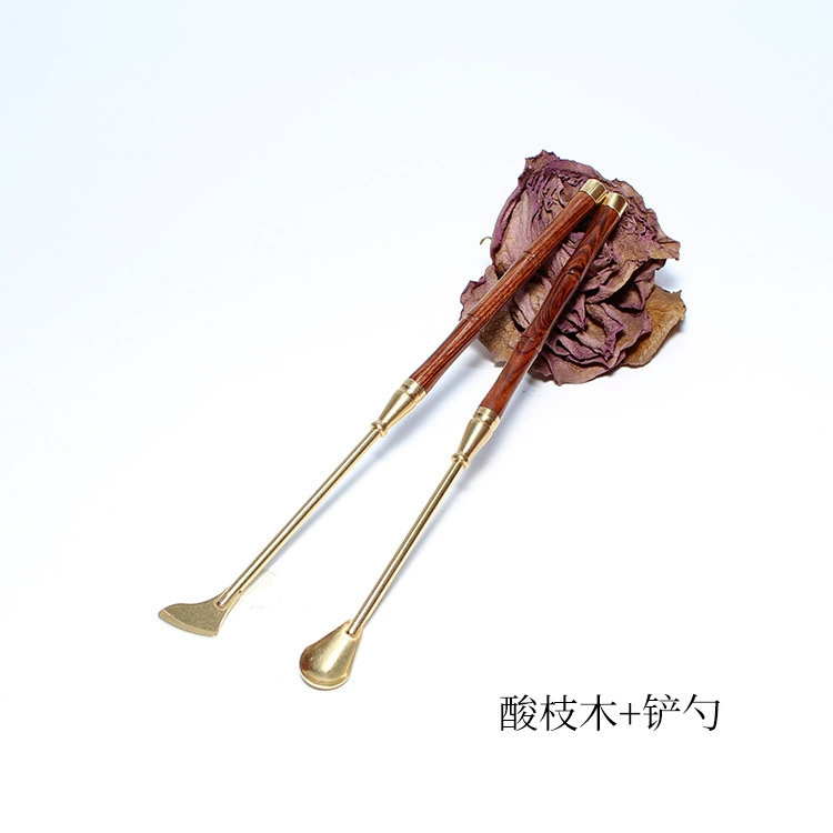 [Xixiang] Красная вставная медная ручка, палочка для благовоний из розового дерева, лопатка для пыли сканирования пепла