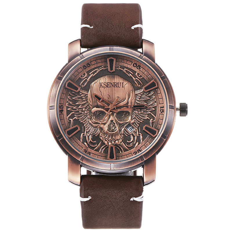 KSENRUI [Kay Shen Rui] Men's 2021 Foreign Trade Explosions Bronze Skull AliExpress Amazon Watch