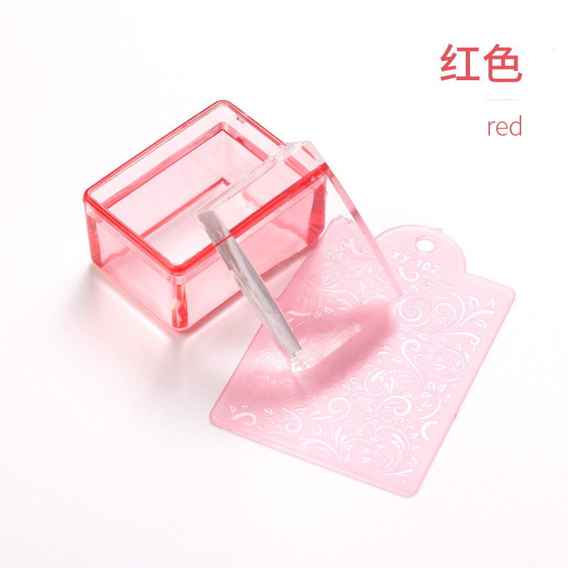 Internet celebridad nuevo clavo sello de uñas rectangular transparente sello de silicona DIY transferencia trabajo producción francés clavo