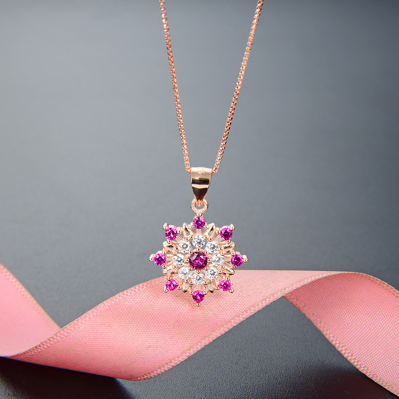 Al por mayor estilo simple octogonal Collar personalizado Corea del Sur s925 plata ZIRCON colgante de cadena clavícula las mujeres creativas