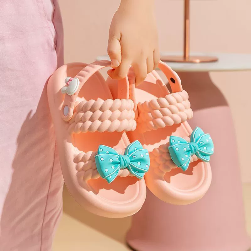 2024 новый стиль eva принцесса модная повседневная нескользящая мягкая толстая подошва пляжные тапочки для девочек летом сандалии