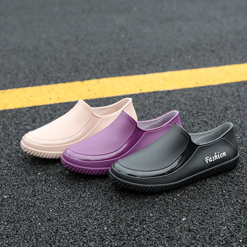 Kitchen low-cut rain boots for women, short-tube thick-soled rain boots, fashionable women's non-slip outer work shoes, waterproof shoes, water boots