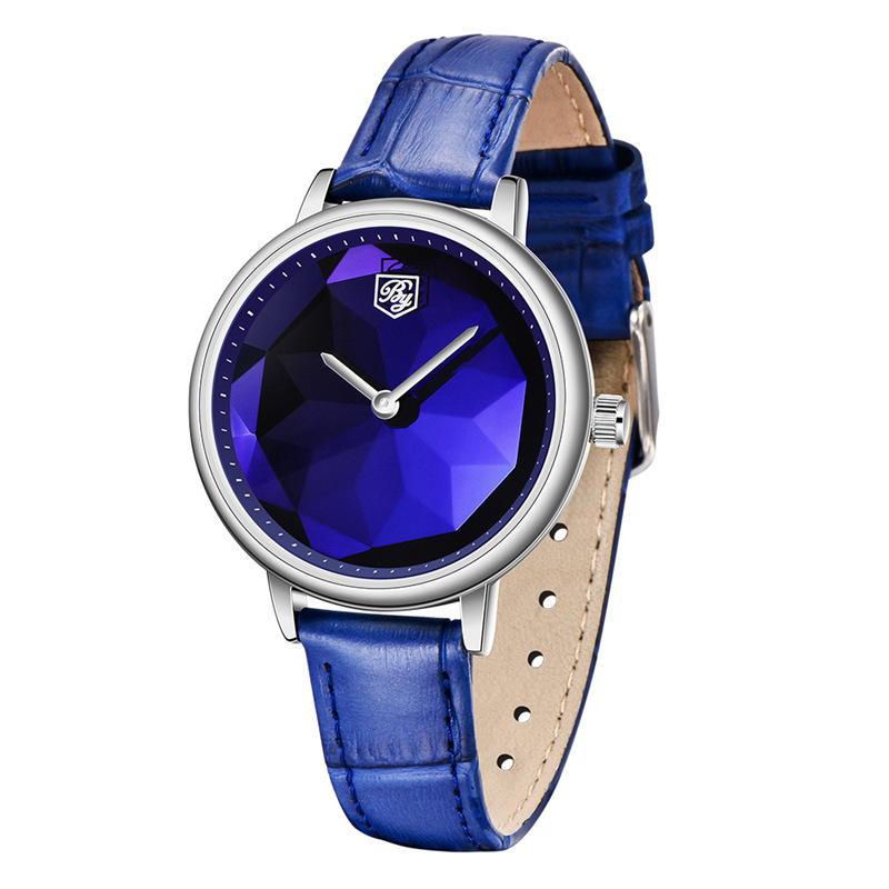 Benyar binya nueva moda corte de cristal patrón dial moda señoras cuarzo cinturón reloj de pulsera femenina 5157L