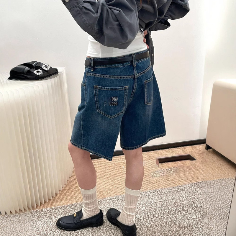 Nanyou mi * Classic Fashionable Denim Pants Retro Denim Shorts Women's High Waist Loose Straight Wide Leg Pants Nanyou mi * Classic Fashionable Denim Pants Retro Denim Shorts Women's High Waist Loose Straight Wide Leg Pants