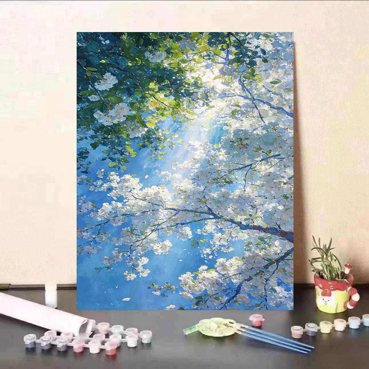 Pintura al óleo digital DIY paisaje floral pintada a mano pintada al óleo pintada decoración de la sala de estar pintada colgante de alta calidad pintura descomprimida image 66