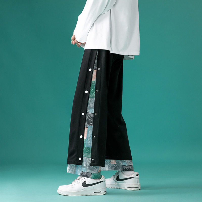 Pantalones de anacardo de pecho de los hombres de estilo coreano de moda más tamaño pantalones casuales deportivos Pantalones rectos sueltos de pierna ancha marca de moda