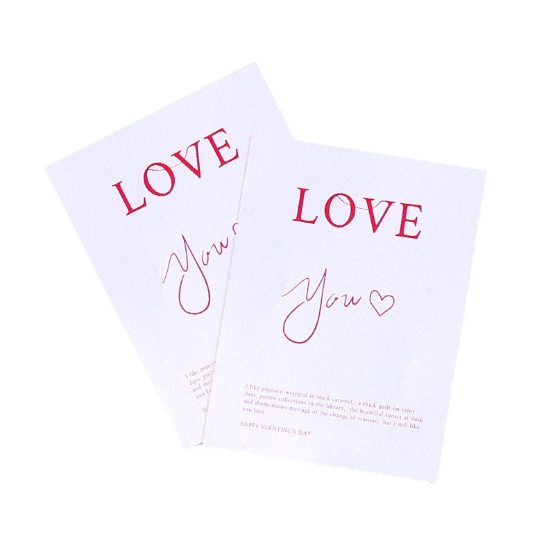 Tarjeta de felicitación directa del día de San Valentín tarjeta LOVE YOU tarjeta de felicitación de cumpleaños Qixi papel perlescente especial sola página al por mayor