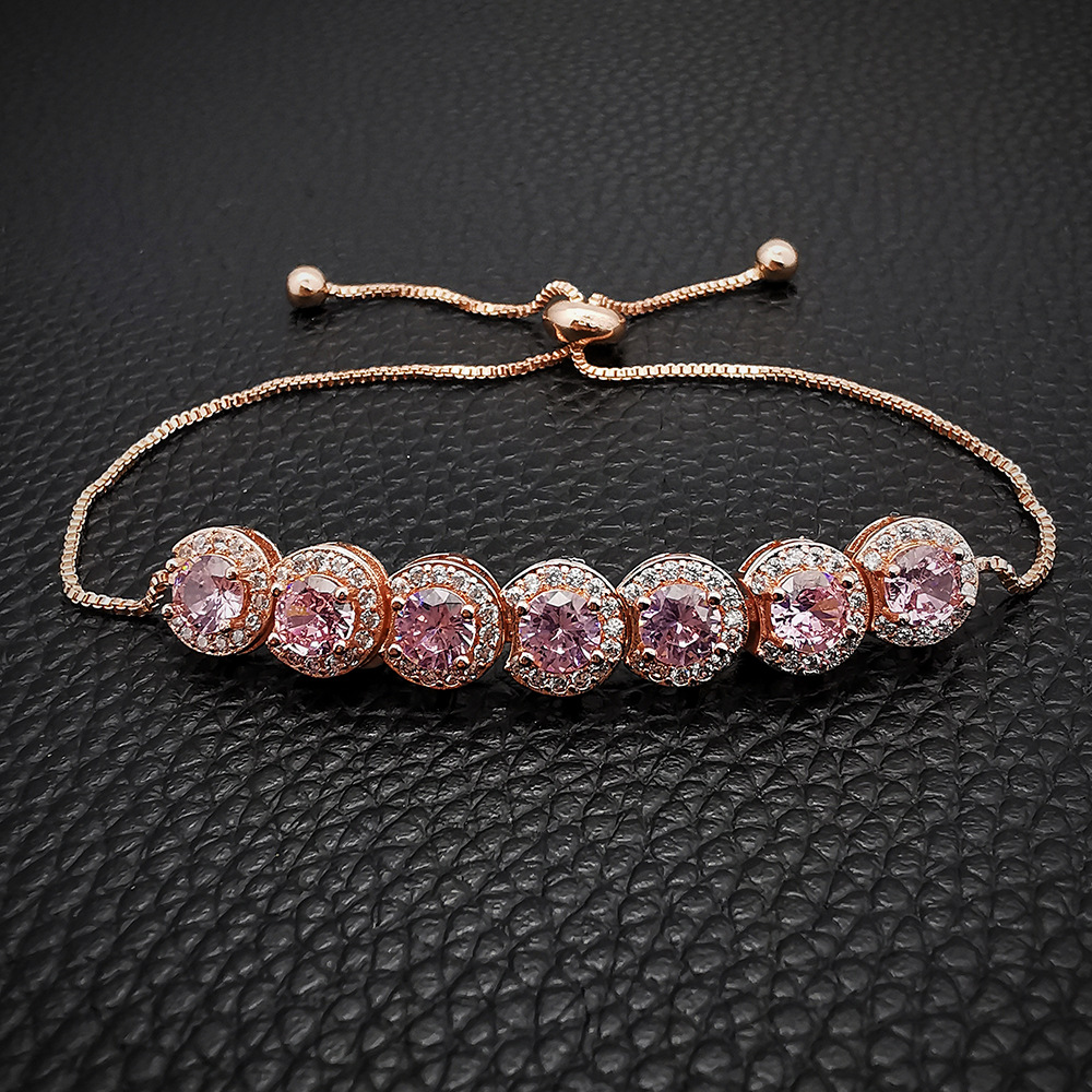 Xi Classic Pulseira De Cristal De Diamante Completo Esmeralda Zircônia Pulseira Ajustável Feminino S5243_voghion.com