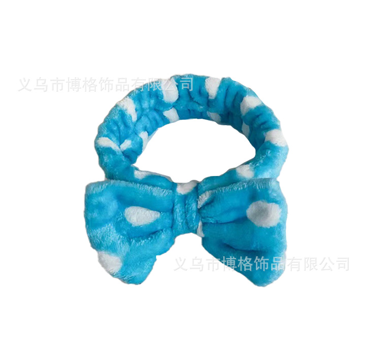 Diadema con lazo de lunares con estampado de leopardo europeo y americano, pañuelo facial SPA, diadema elástica transfronteriza, diadema de borde ancho a rayas