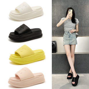 European Style Women's Summer Slippers for Outdoor Wear 2025 New Thick-Soled Versatile Fashion Velcro Strap Beach Sandals