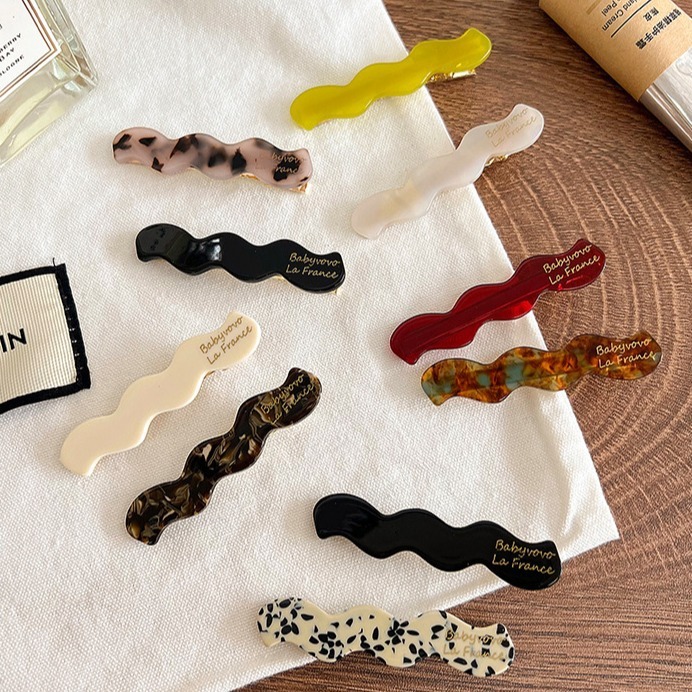 South Korea acetic acid ins oxygen sweet girl cocoa love wave duck bill side clip bangs hairpin