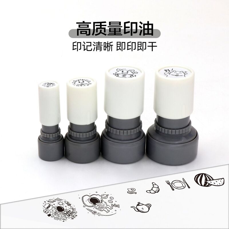 六連印鑑セット、手帳用ミニ白印鑑、気分を高揚させるクリームロゴ入り、正方形と丸型の日常用印鑑|undefined