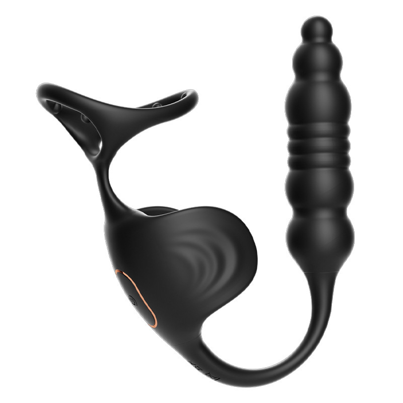 App-Controlled Telescopic Prostate Massager with Vibrating Rear Plug, Silicone — detail image 24