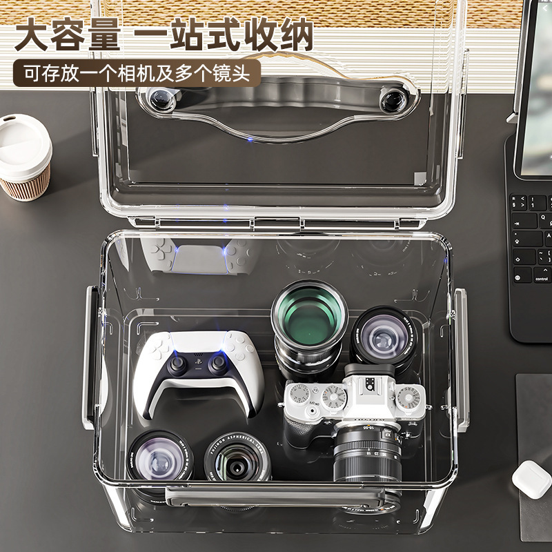カメラ収納ボックス密封防塵透明厚みのあるアクリル収納ボックスデジタルレンズポータブル防湿ボックス|undefined