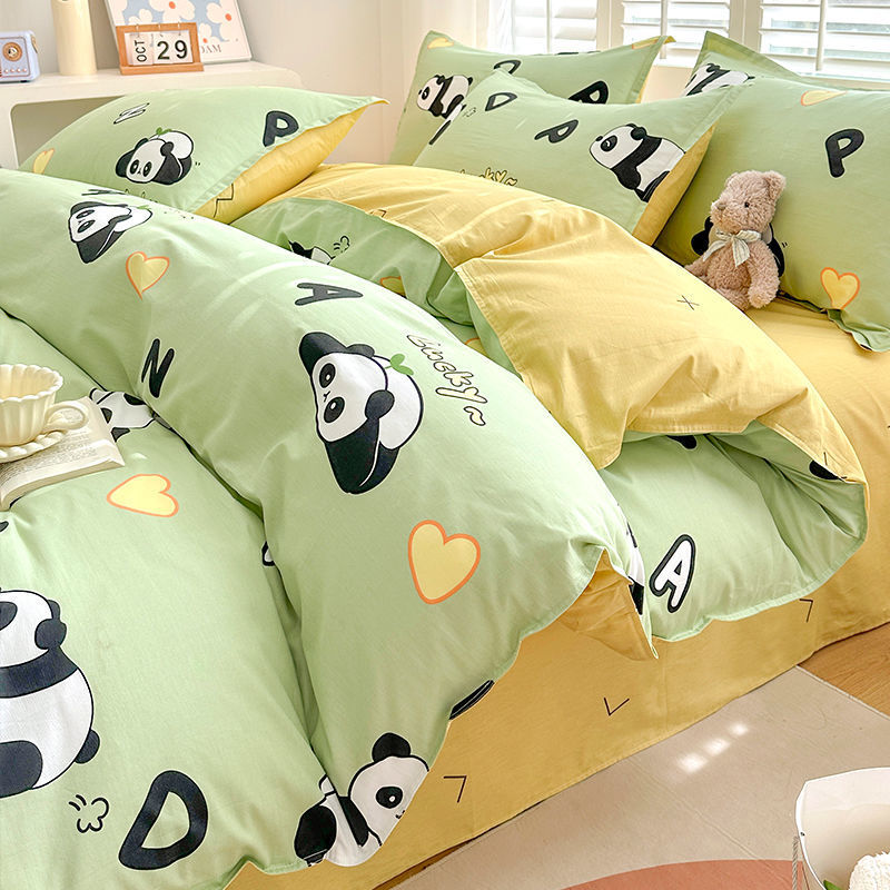 Cute de dibujos animados para niños funda de edredón de algodón de una sola pieza 90x120x150x200x230 funda de edredón de algodón dormitorio individual