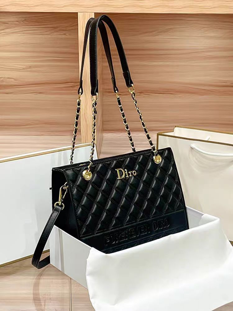 Cross-Border Trend Niche Luxury Genuine Leather Women's Bag 2025 New Fashion Versatile Large Capacity Commuter Bucket Bag - Thumbnail 6
