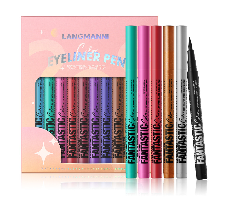 LANGMANNI Liquid Twelve-color Eyeliner Pen Set Matte Quick-Drying fang Smudge Eyeliner Liquid Pen undefined