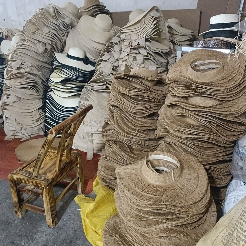 Gran sombrero sombrero de paja primavera y verano vacaciones de mar sombrero de sol damas moda para cubrir la cara arco sombrero solar al por mayor