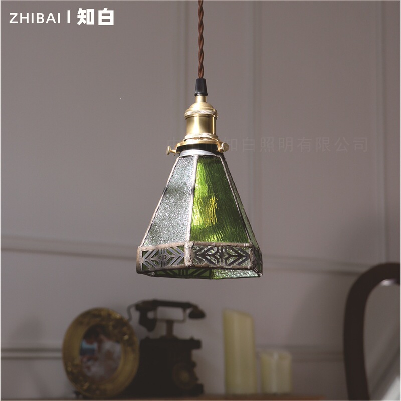 European-Style Vintage Handmade Brass Glass Chandelier, Shanghai-Style Artistic American Dining Table Lamp, Homestay Bedside Bar Lamp European-Style Vintage Handmade Brass Glass Chandelier, Shanghai-Style Artistic American Dining Table Lamp, Homestay Bedside Bar Lamp