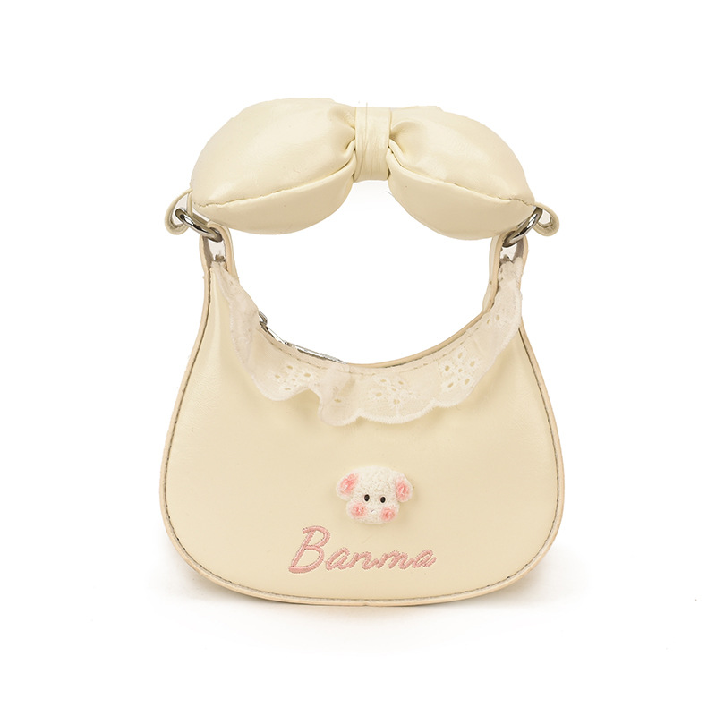 Bolsa de hombro de niñas de encaje dulce bolso de arco lindo 2026 nuevo mini bolso de accesorios para niños