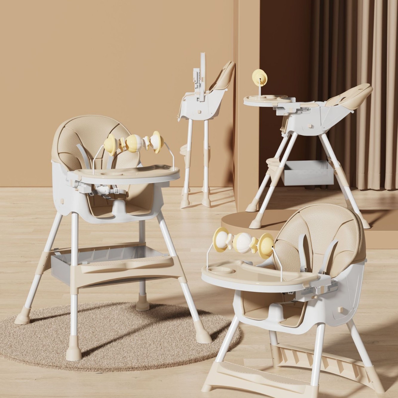 Silla de comedor para bebés, silla plegable multifuncional para bebés, mesa de comedor para bebés portátil, asiento para niños