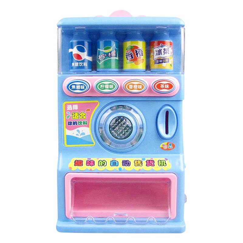 Bebidas DE LOS NIÑOS venta automática mini máquina expendedora y niñas moneda música cajero Candy play House Juguetes
