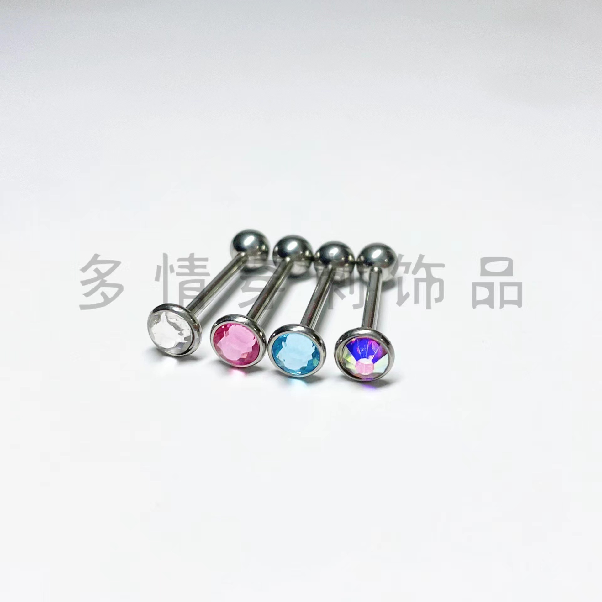 Pointed labret stud close-up product detail